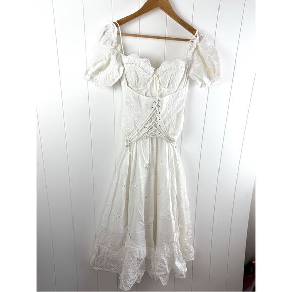 NWT LaceMade "I Flipped" Corset Dress in White Size XS $119 - Picture 3 of 16